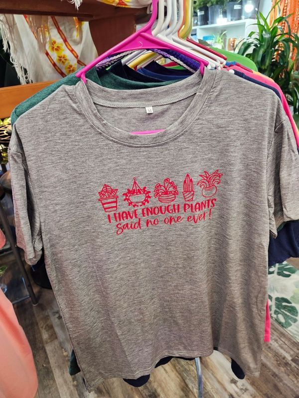 PLANT-TEE &quot;TOO MANY PLANTS&quot; - MEDIUM GREY
