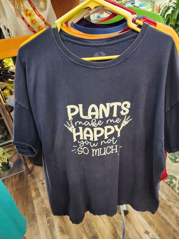 PLANT-TEE &quot;PLANTS HAPPY&quot; - 2XL NAVY UPCYCLED