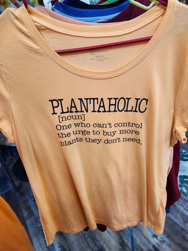 PLANT-TEE &quot;PLANTAHOLIC&quot; - 2X PEACH UPCYCLED