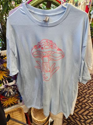 PLANT-TEE &quot;PINK MUSHROOM&quot; - XL LT BLUE
