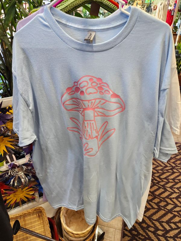 PLANT-TEE &quot;PINK MUSHROOM&quot; - XL LT BLUE