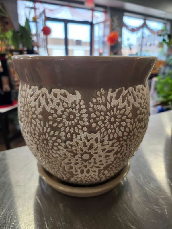 CERAMIC POT W/DRAIN 7&quot; - MISC