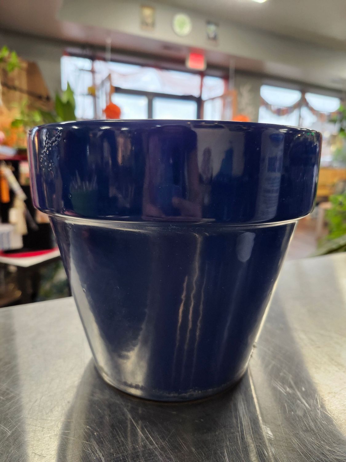 CERAMIC POT 8&quot; - BLUE