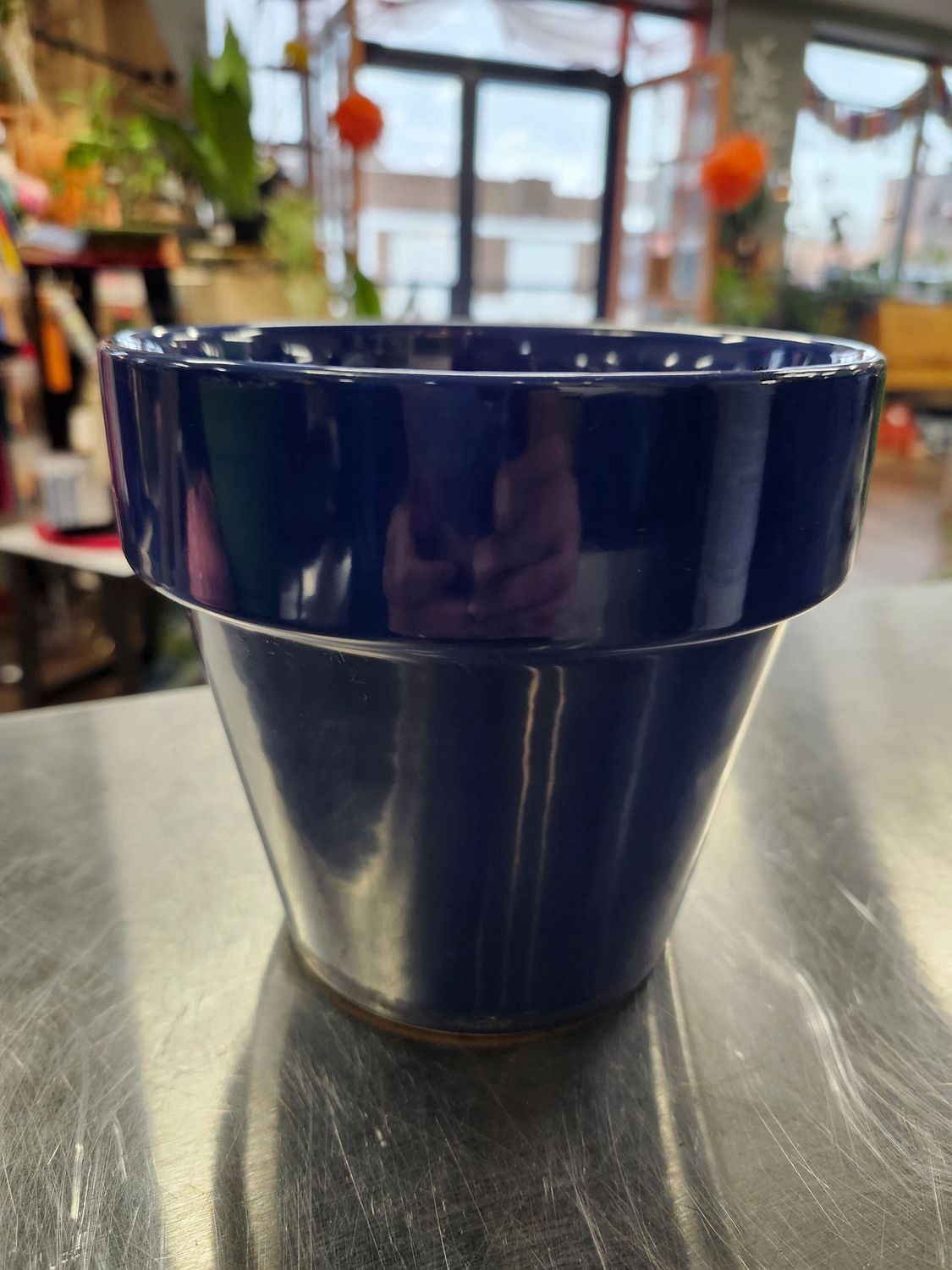CERAMIC POT 6&quot; - BLUE