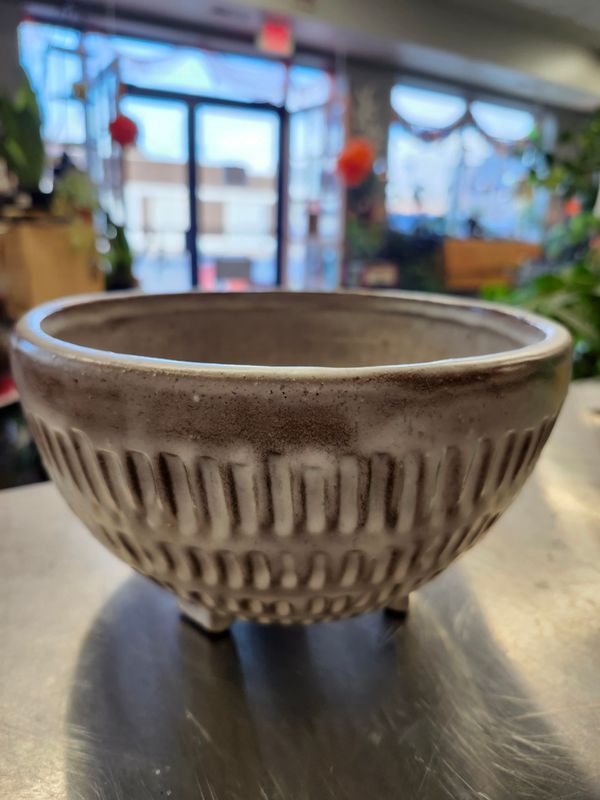 CERAMIC BOWL - RIDGES