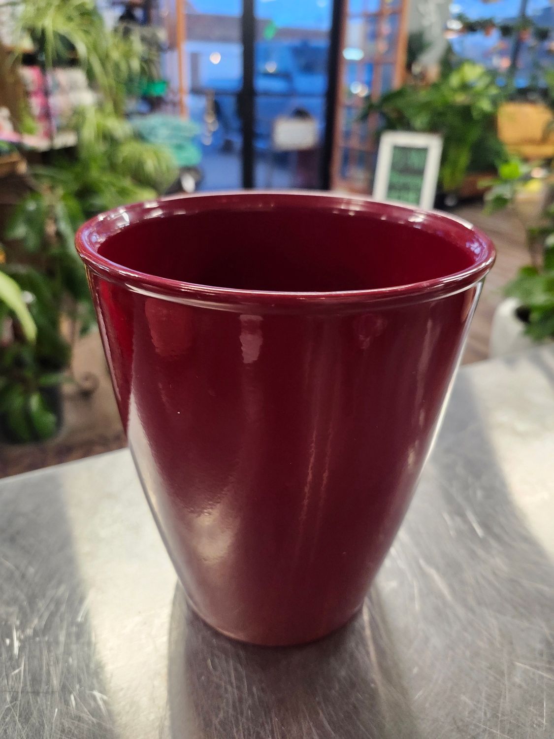 CERAMIC POT 5&quot; - TALL RED
