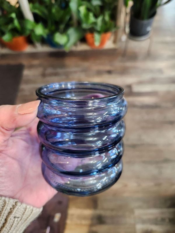 GLASS POT 3&quot; - BLUE