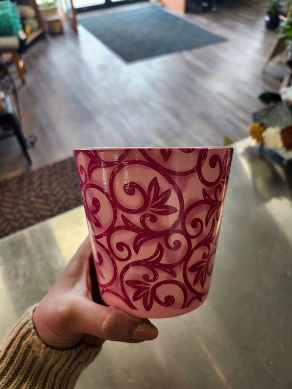 FILLIGREE POT 5&quot; - PINK
