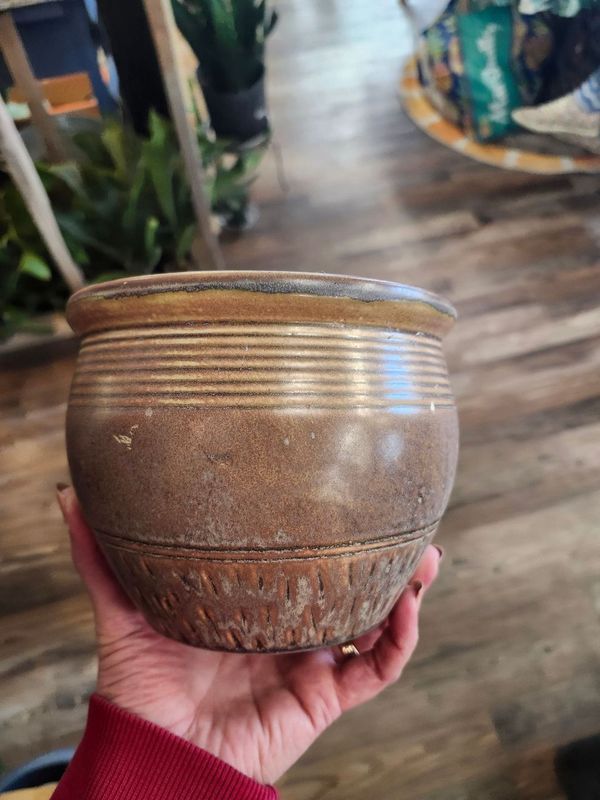 CERAMIC POT 7&quot; - WEATHERED