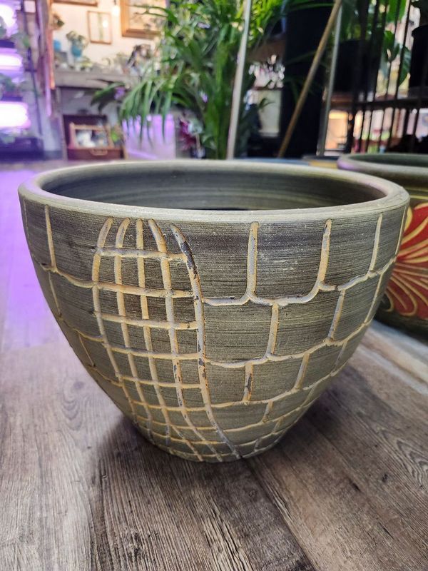 SNAKESKIN POT 14&quot; W/DRAIN