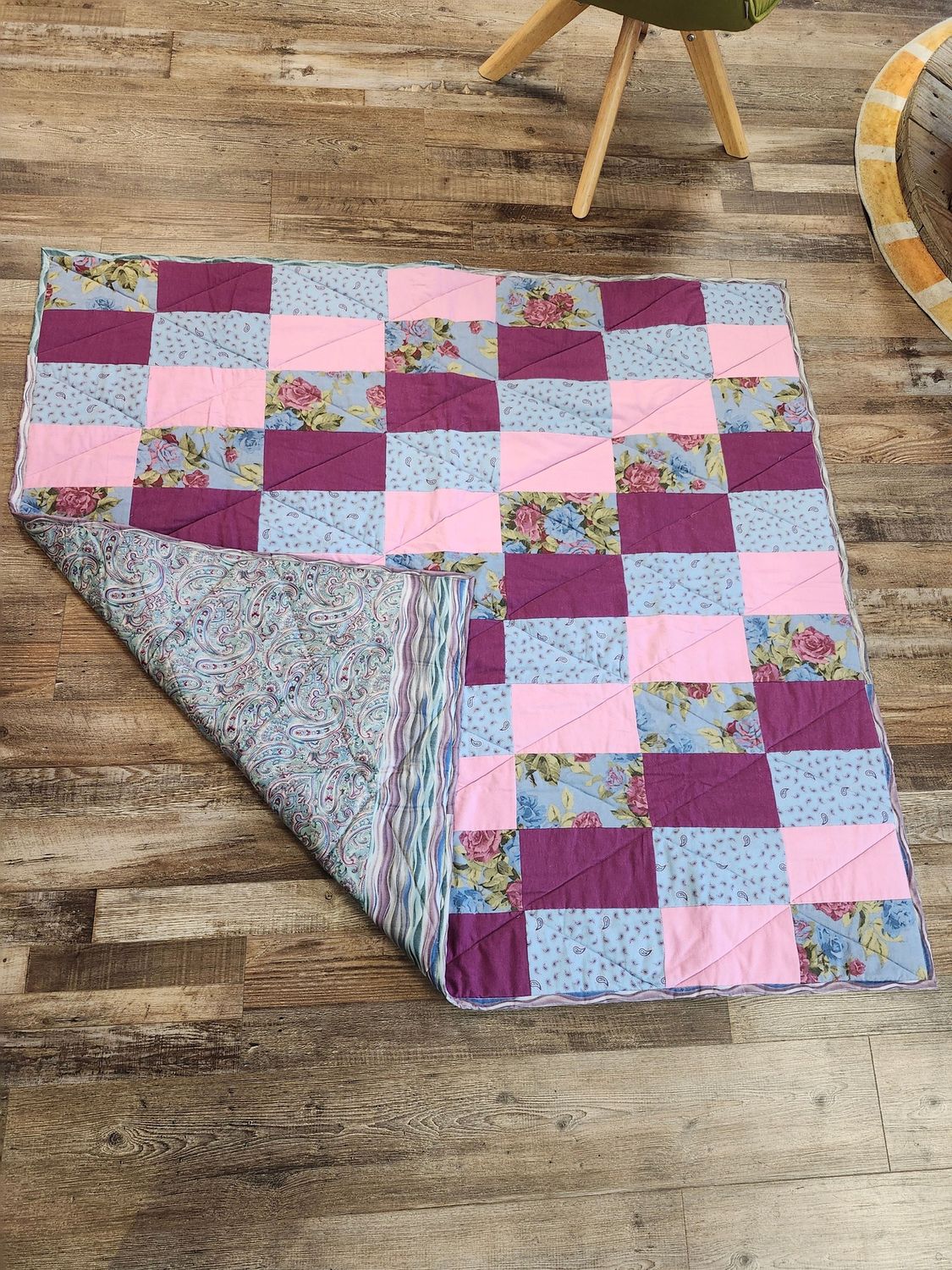 PURPLE PAISLEY FLANEL QUILT