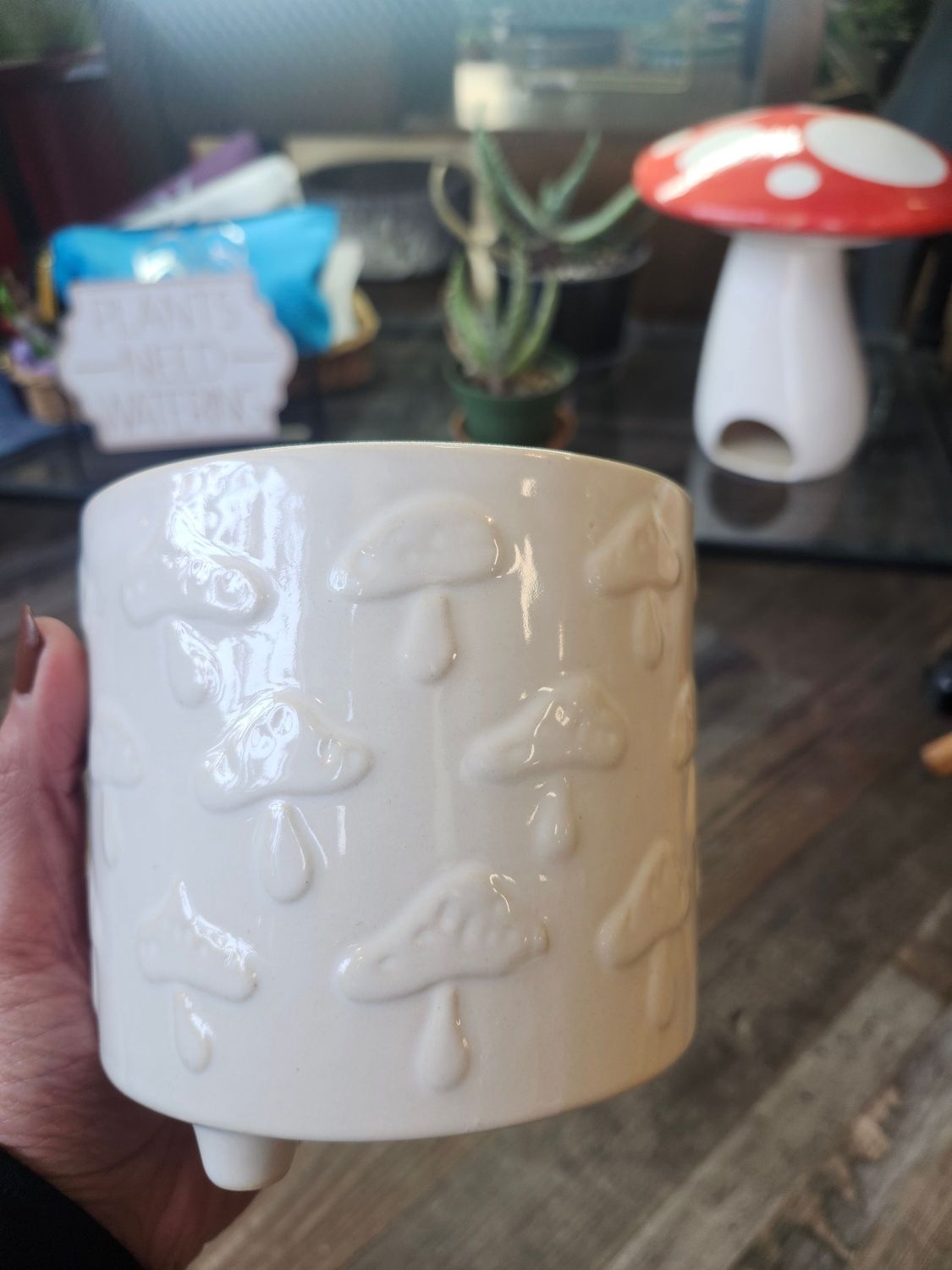 EMBOSSED MUSHROOM POT W/FEET