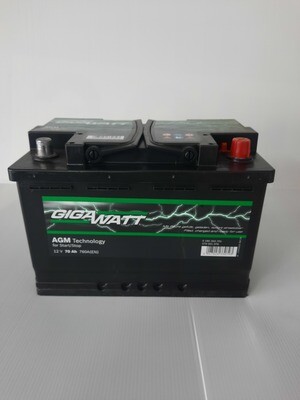 BATTERIE AGM 70 AH GIGAWATT POUR VÉHICULES STOP/START