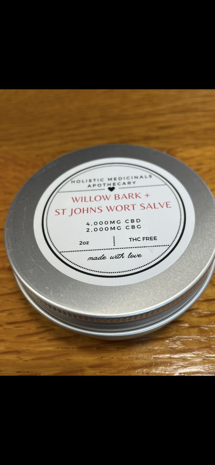 Willow Bark + St. Johns Wort Salve CBD/CBG