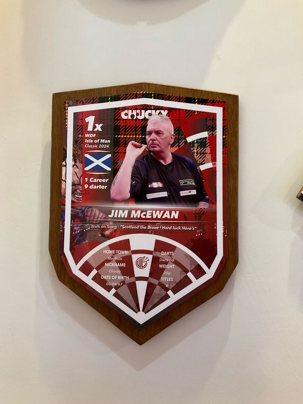 Jim "Chucky" McEwan Player Plaque By Wooden Legacy