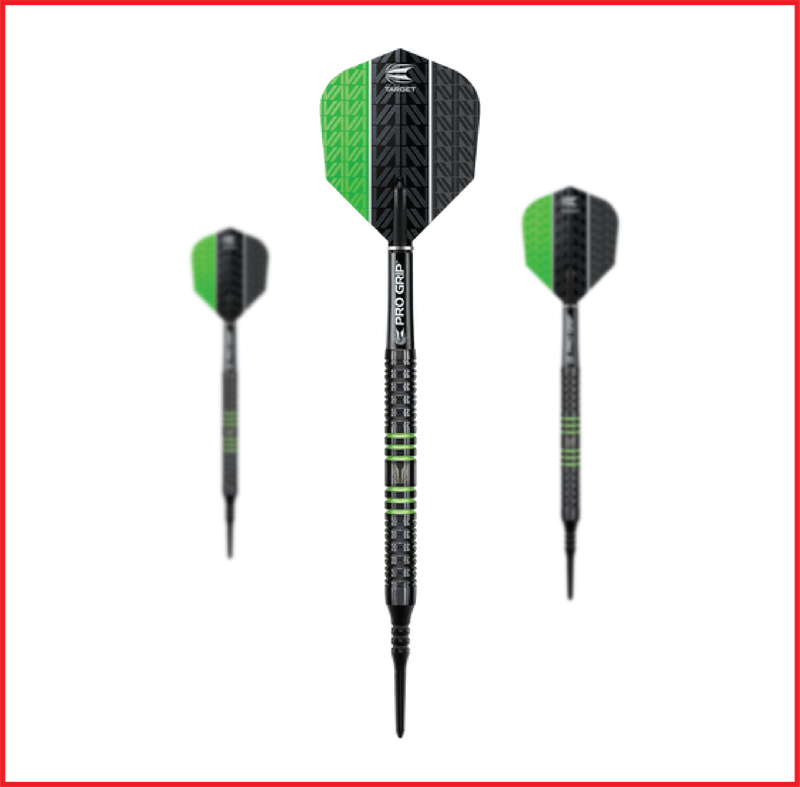 VAPOR 8 BLACK WITH GREEN RINGS SOFT TIP DARTS BY TARGET - VAPOR8