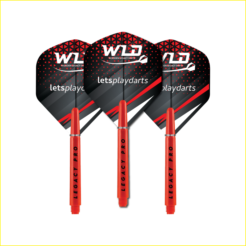 LEGACY PRO FLIGHTS & Short Dart Shafts - RED