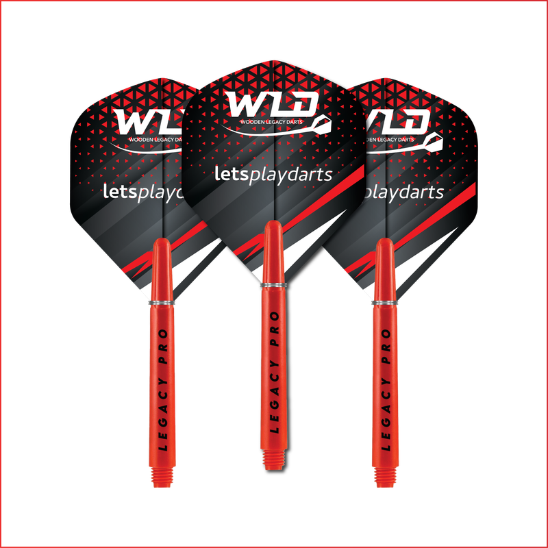 LEGACY PRO FLIGHTS & Short Dart Shafts - RED