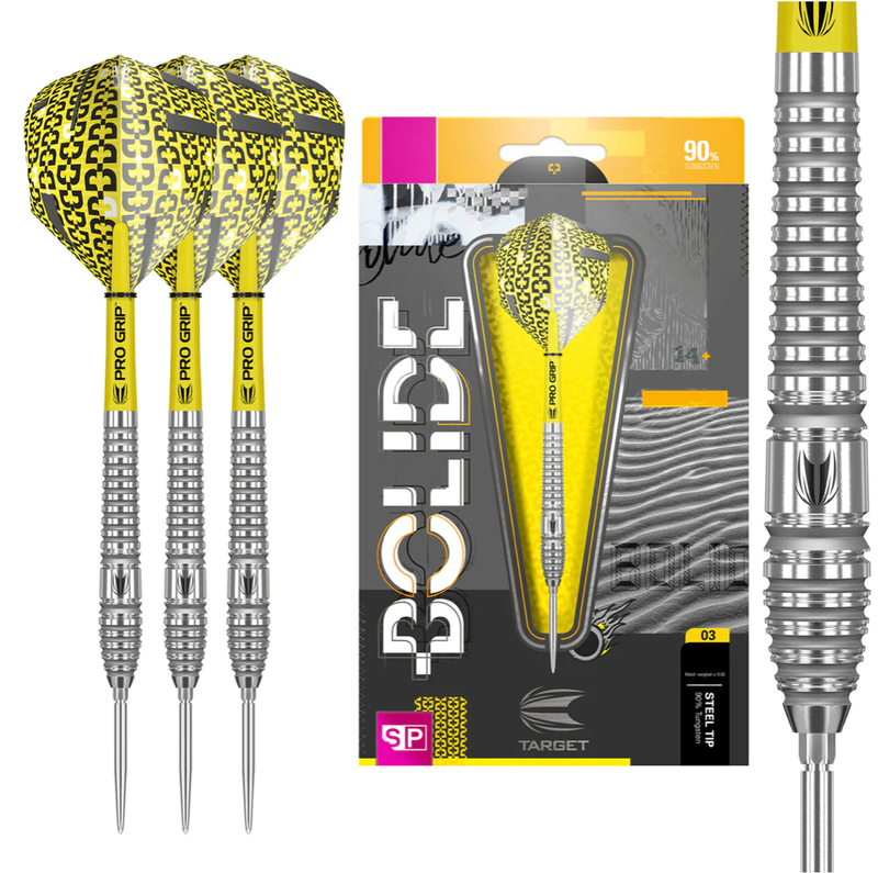 BOLIDE 03 SWISS POINT 90% TUNGSTEN STEEL TIP DARTS BY TARGET