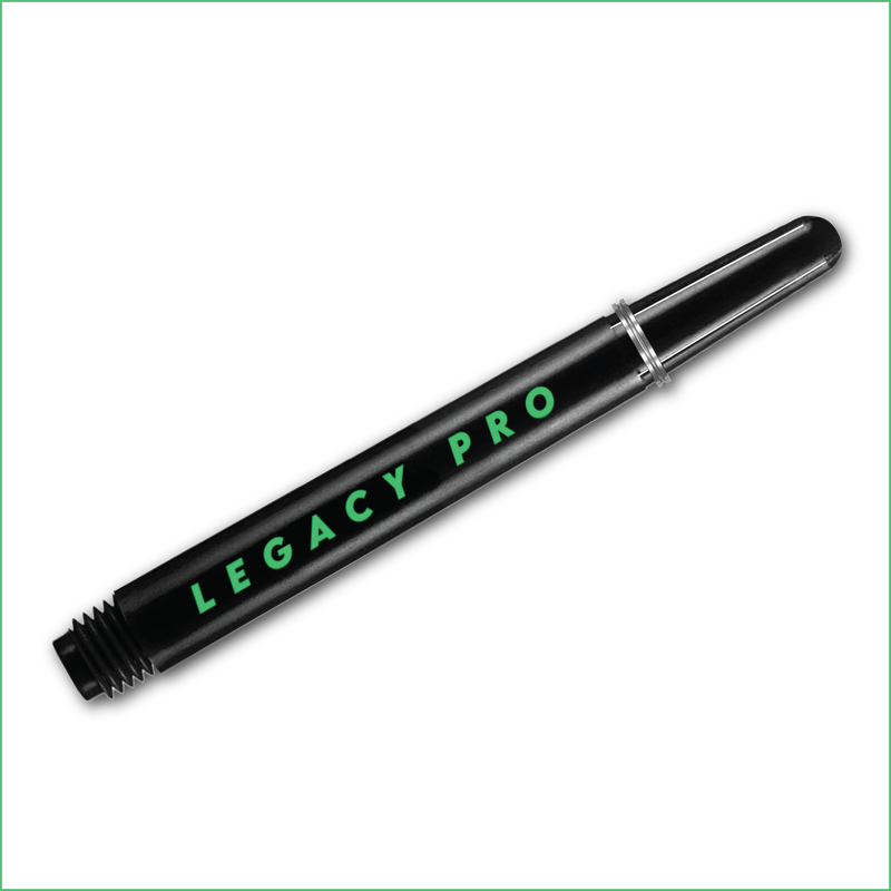 LEGACY PRO Short Dart Shafts - Black/Green 
1 SET (3 Dart Shafts in Total)