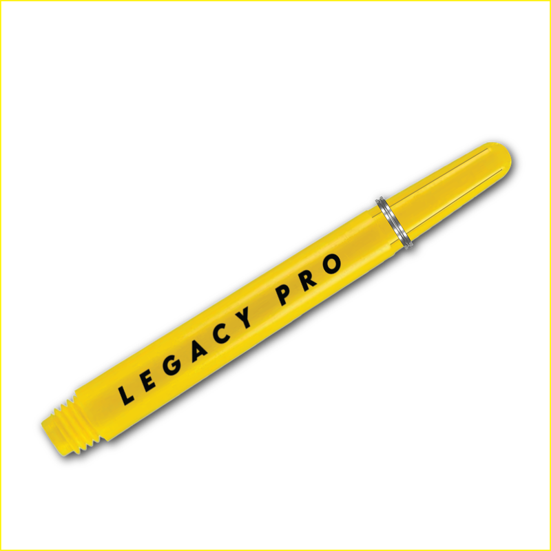 LEGACY PRO Short Dart Shafts - Black/Yellow 
1 SET (3 Dart Shafts in Total)