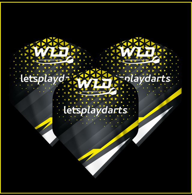 WLD YELLOW Lets play darts Flights 1Set (3flights)
