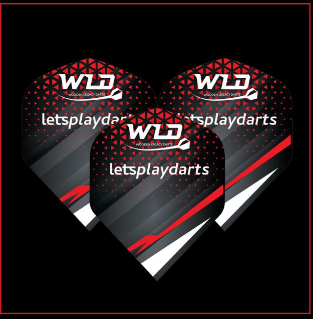 WLD Red Lets play darts Flights 1Set (3flights)