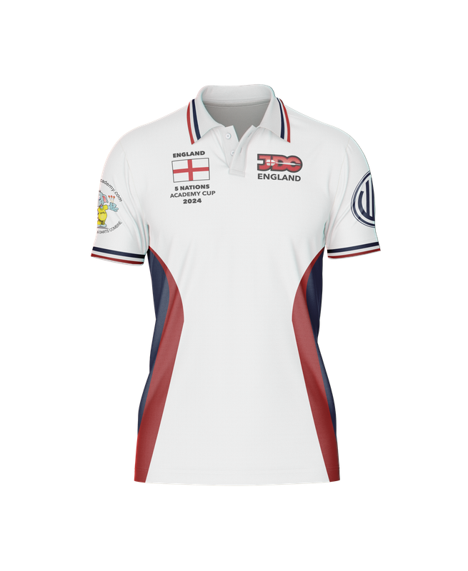 Legacy Clothing : JDC TEAM England Dart Player Shirt (Pro Polo)