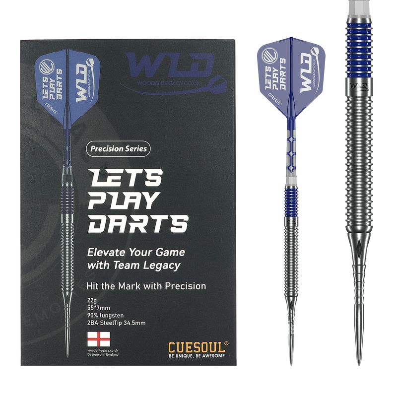 WLD BLUE PRECISION SERIES DARTS 90% TUNGSTEN (Steel 2BA Point 34.5mm)