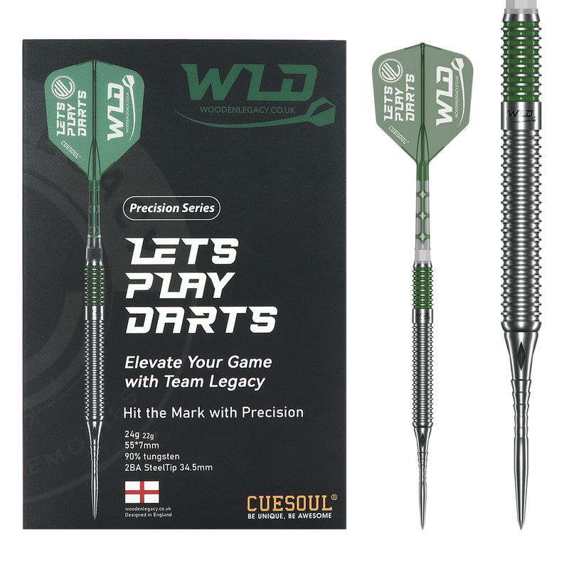 WLD GREEN PRECISION SERIES DARTS 90% TUNGSTEN (Steel 2BA Point 34.5mm)