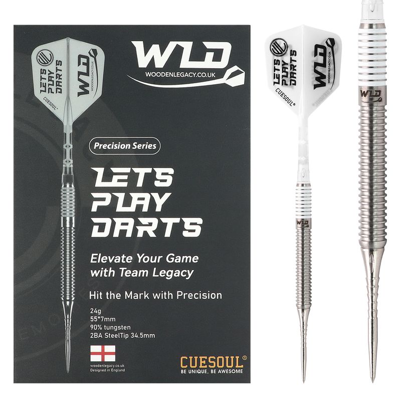 WLD WHITE PRECISION SERIES DARTS 90% TUNGSTEN (Steel 2BA Point 34.5mm)