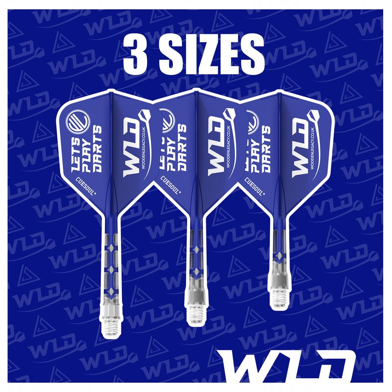 LETS PLAY DARTS ROST T19 INTEGRATED DART SHAFT AND FLIGHTS - BIG WING - BLUE
