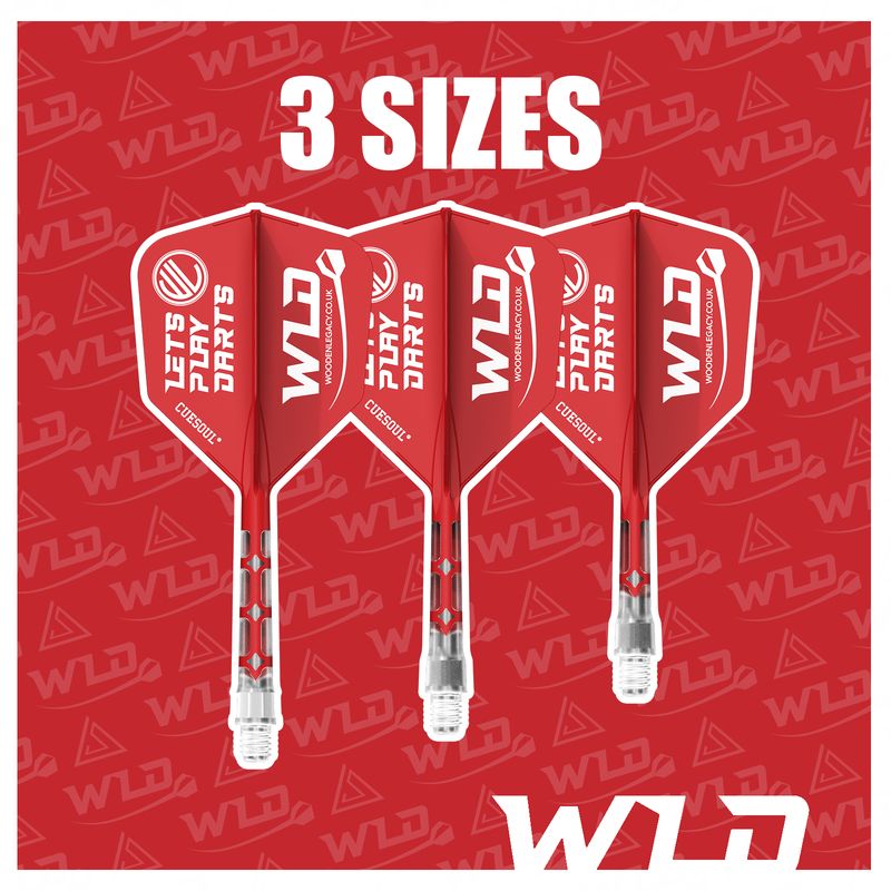 LETS PLAY DARTS ROST T19 INTEGRATED DART SHAFT AND FLIGHTS - BIG WING - RED