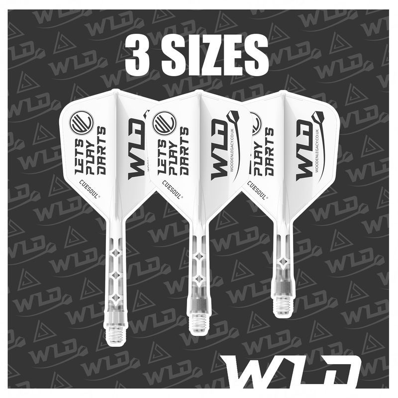 LETS PLAY DARTS ROST T19 INTEGRATED DART SHAFT AND FLIGHTS - BIG WING  - WHITE