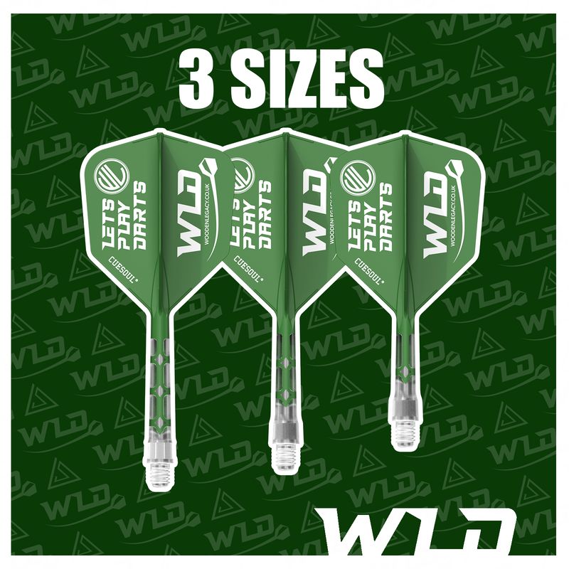 LETS PLAY DARTS ROST T19 INTEGRATED DART SHAFT AND FLIGHTS - BIG WING - GREEN