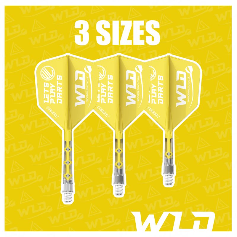 LETS PLAY DARTS ROST T19 INTEGRATED DART SHAFT AND FLIGHTS - BIG WING - YELLOW