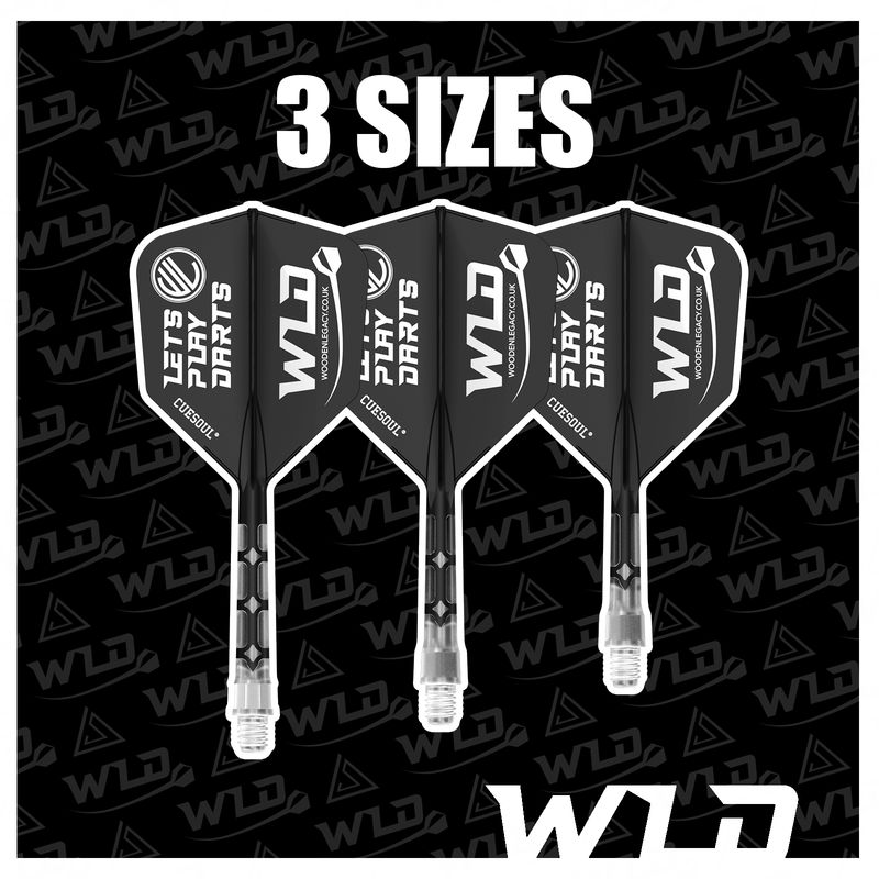 LETS PLAY DARTS ROST T19 INTEGRATED DART SHAFT AND FLIGHTS - BIG WING - BLACK