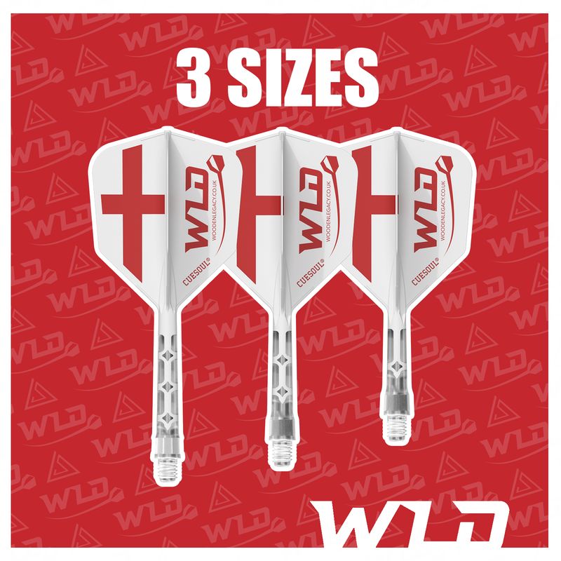 ENGLAND WLD ROST T19 INTEGRATED DART SHAFT AND FLIGHTS - BIG WING -