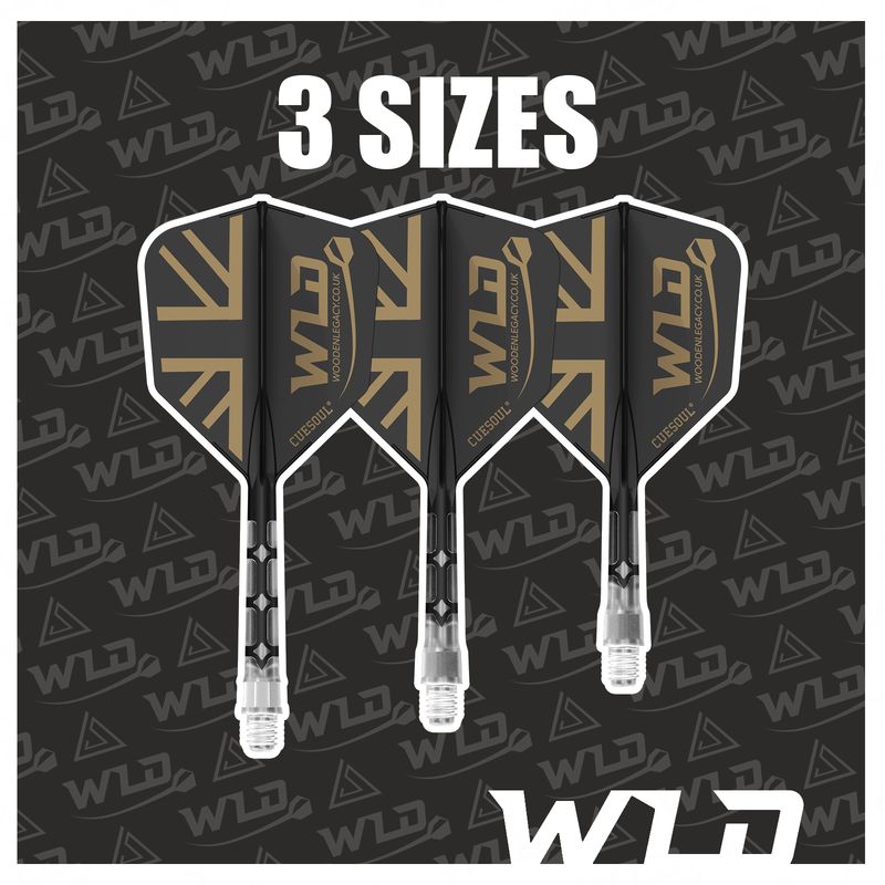 GB GOLD ROST T19 INTEGRATED DART SHAFT AND FLIGHTS - BIG WING -