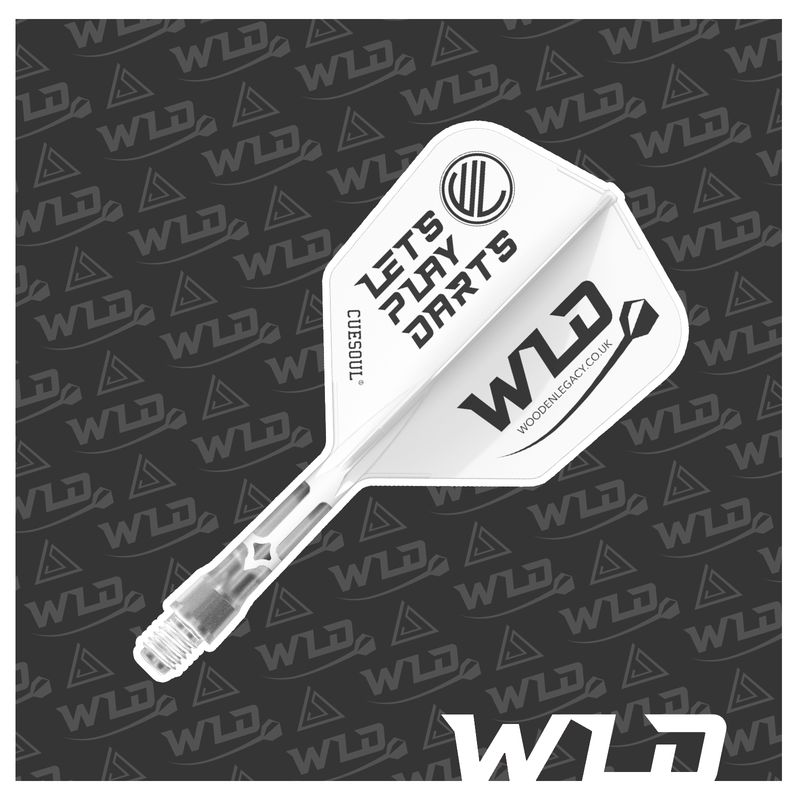 LETS PLAY DARTS ROST T19 INTEGRATED DART SHAFT AND FLIGHTS - BIG WING  - WHITE
