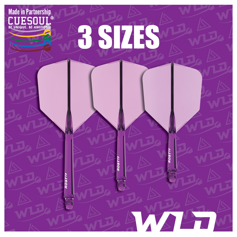 CUESOUL ROST 77 TRANSPARENT BIG WING DART FLIGHTS - PURPLE