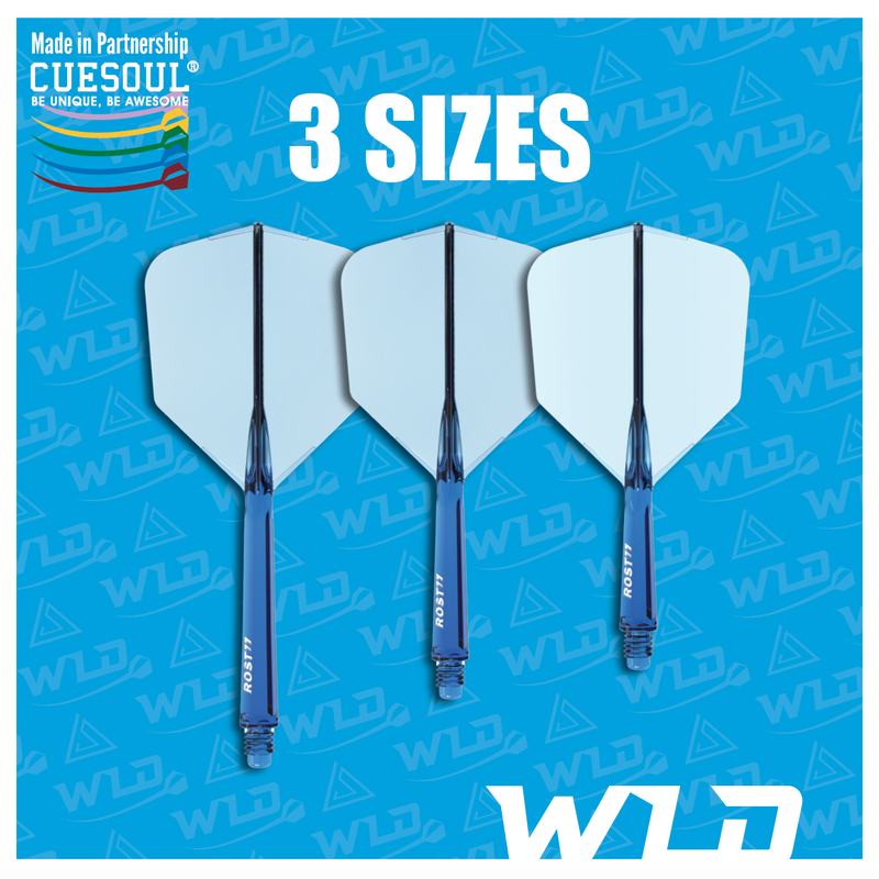 CUESOUL ROST 77 TRANSPARENT BIG WING DART FLIGHTS - BLUE