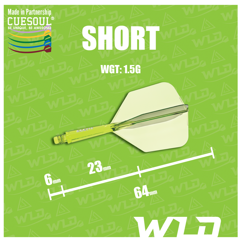 CUESOUL ROST 77 TRANSPARENT BIG WING DART FLIGHTS - LIGHT GREEN