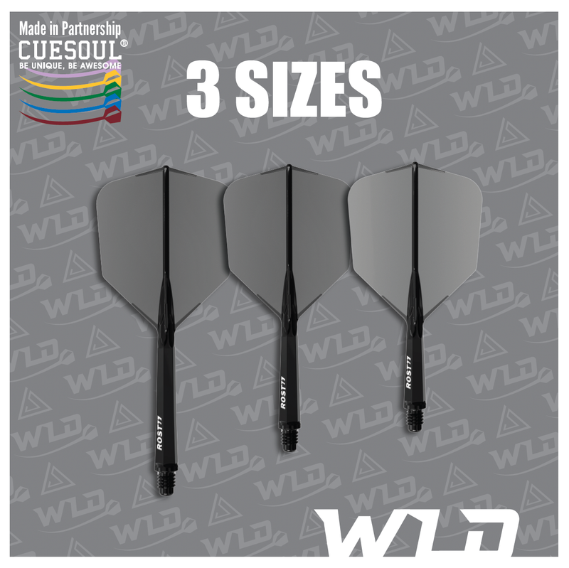 CUESOUL ROST 77 TRANSPARENT BIG WING DART FLIGHTS - BLACK