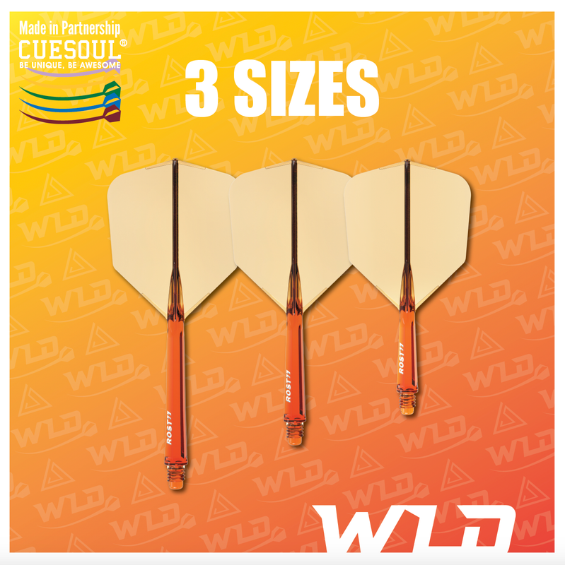CUESOUL ROST 77 TRANSPARENT BIG WING DART FLIGHTS - ORANGE