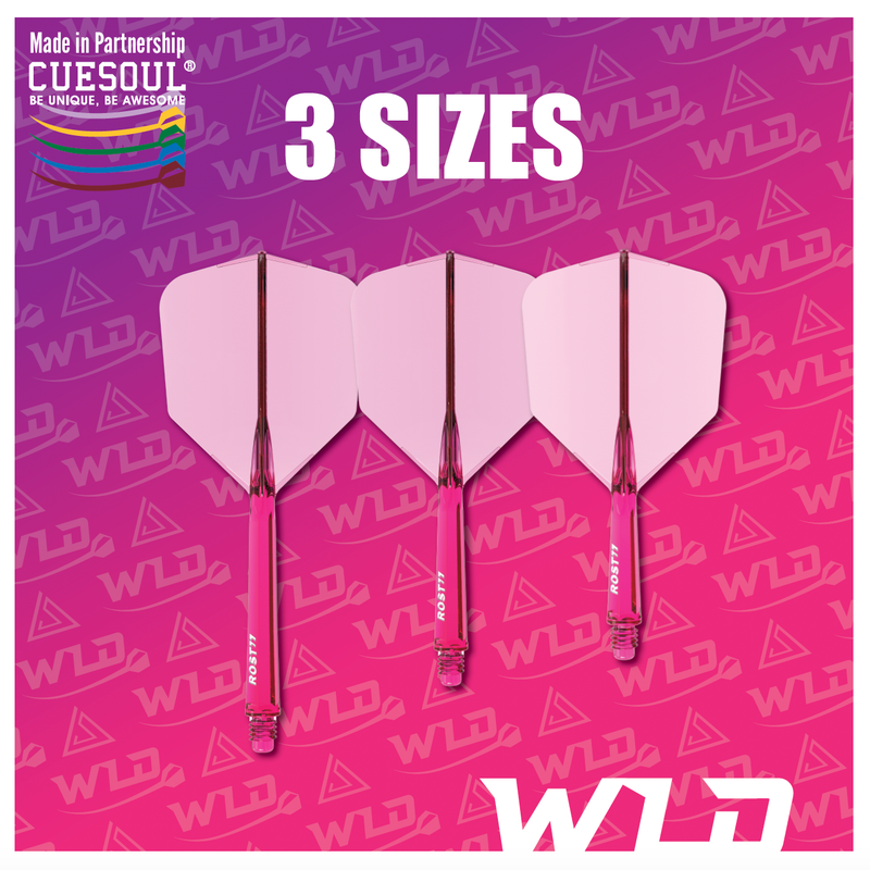 CUESOUL ROST 77 TRANSPARENT BIG WING DART FLIGHTS - PINK