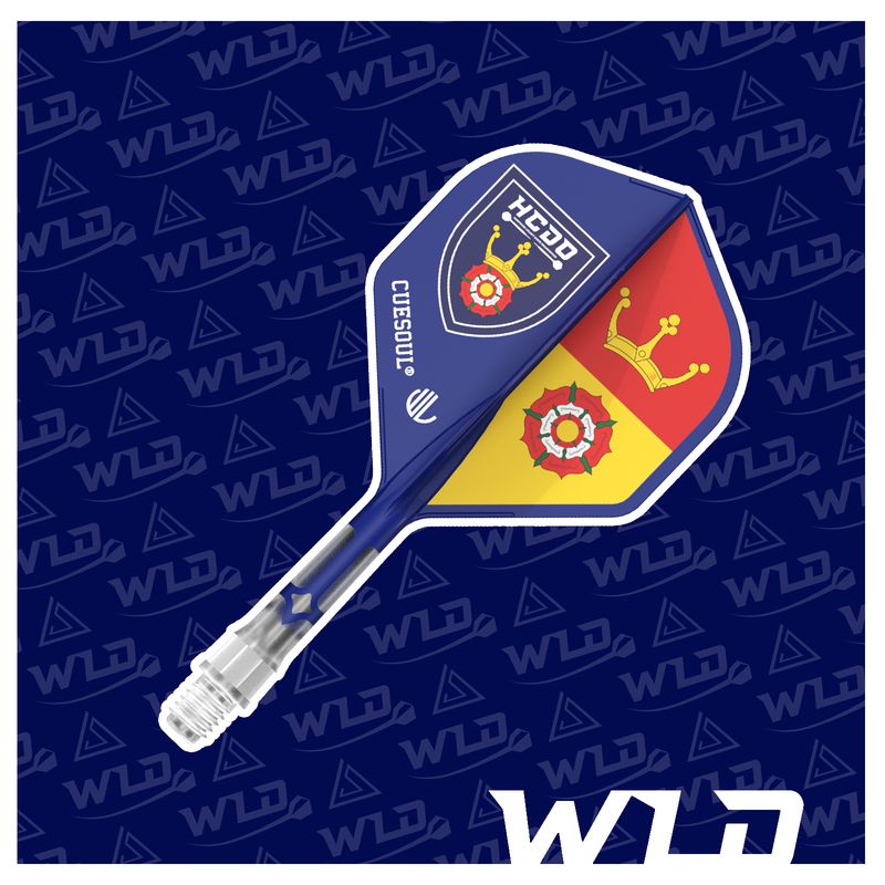 HAMPSHIRE ROST T19 INTEGRATED DART SHAFT AND FLIGHTS - STANDARD SHAPE - BLUE