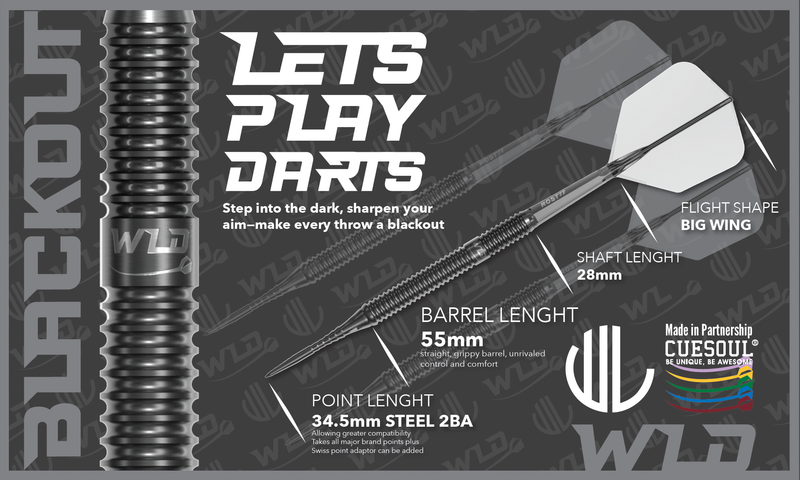WLD ⚫️ BLACKOUT SERIES 90% TUNGSTEN DARTS "NOIR BLACK"