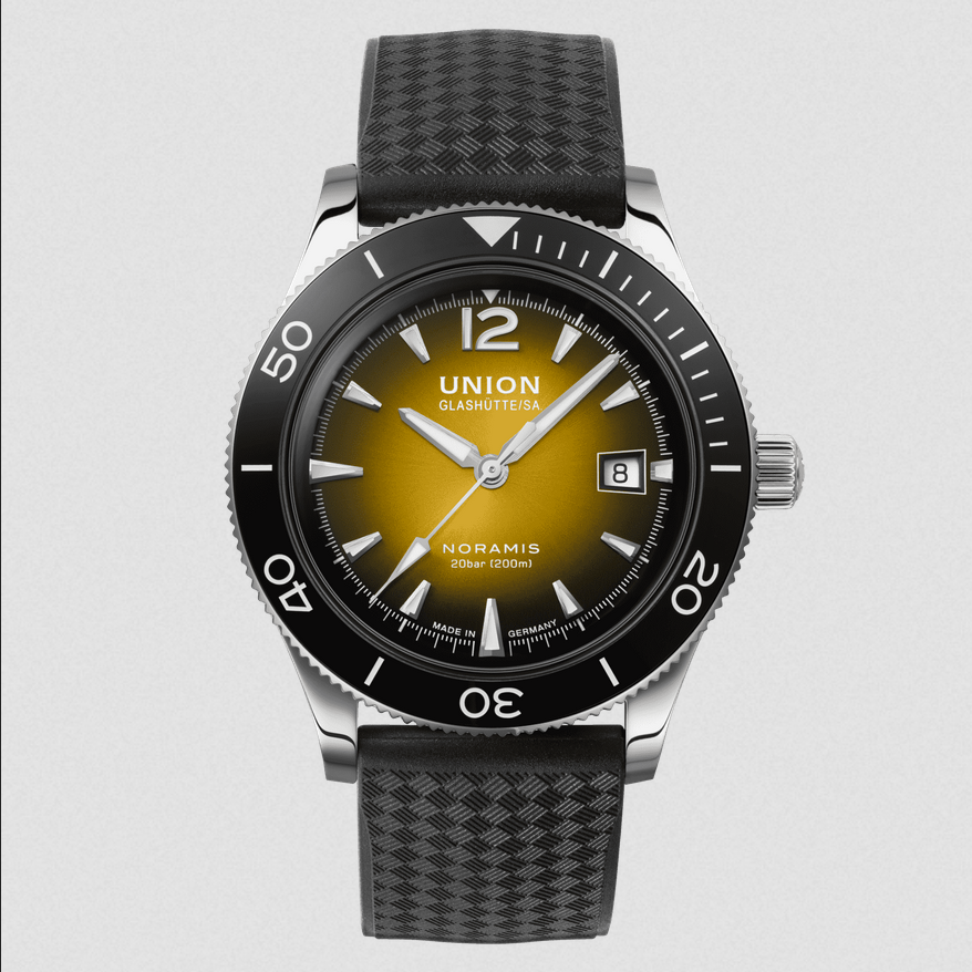 Union Glashütte Noramis Datum Sport Bernsteingelb Kautschuk Union Glashütte Noramis Datum Sport Bernsteingelb Kautschuk