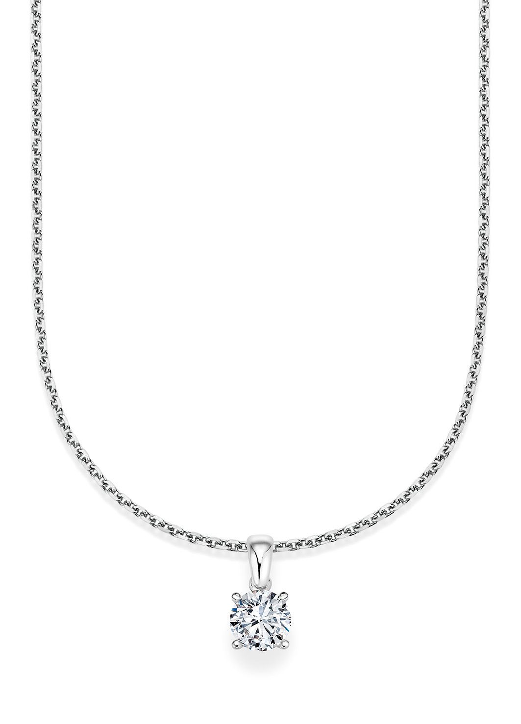 Solitaire Anhänger mit 4 Krappenfassung aus 585/- Weißgold
